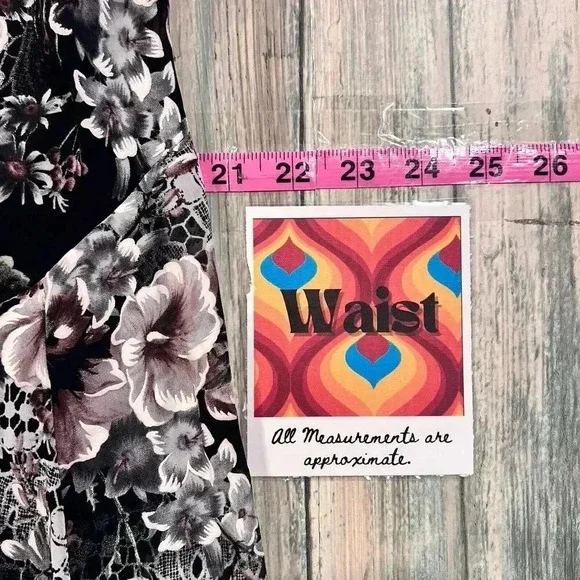 VTG Signature Robbie Bee Womens Floral Asymmetrical Midi Dress 14W Fairy Goth - Picture 13 of 14